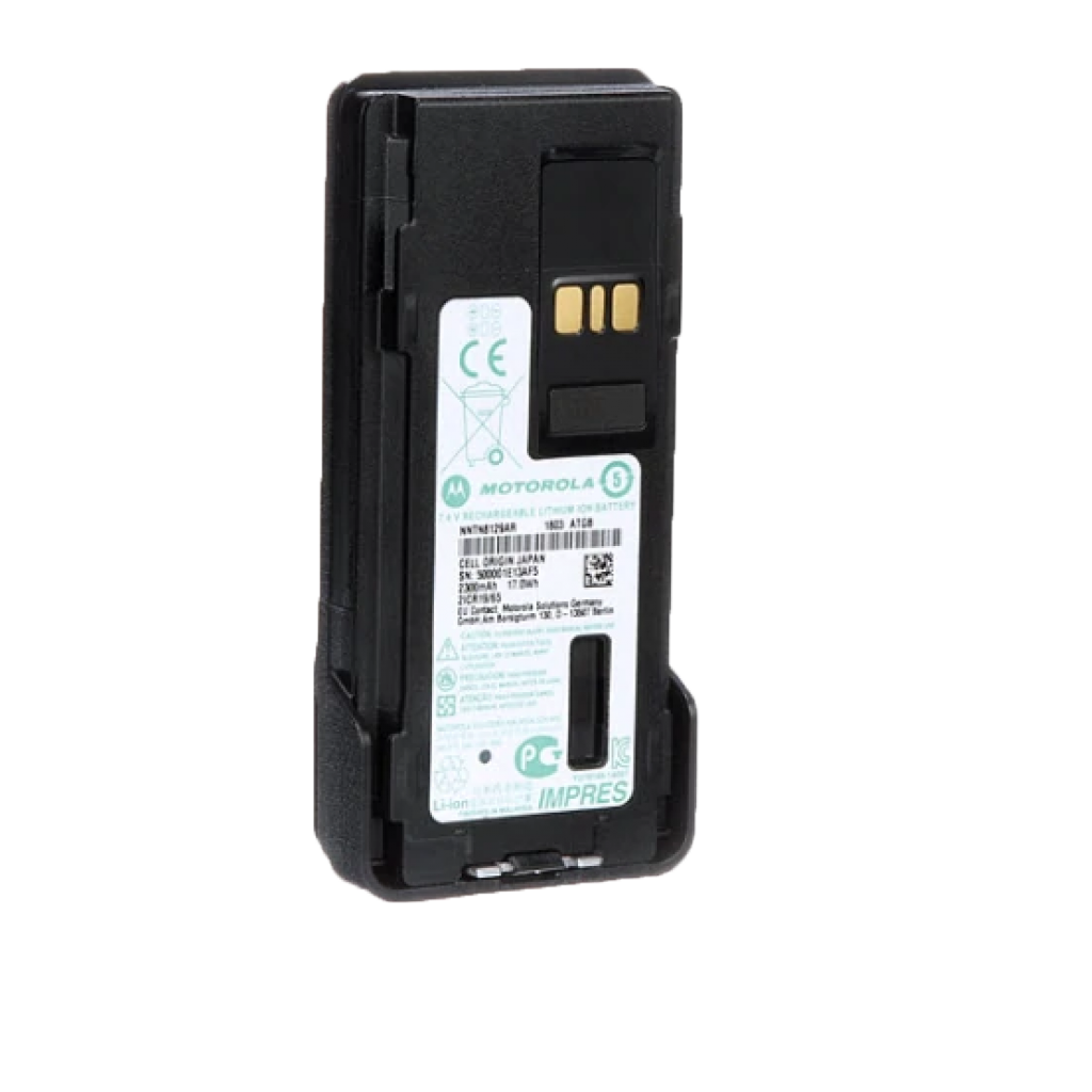Front view of the Motorola-Accessory-NNTN8129 IMPRES Battery, Li-ion, 2350 mAh, Intrinsically Safe, IP67. Fits APX1000, APX3000 and APX4000 radios.-Radio Depot