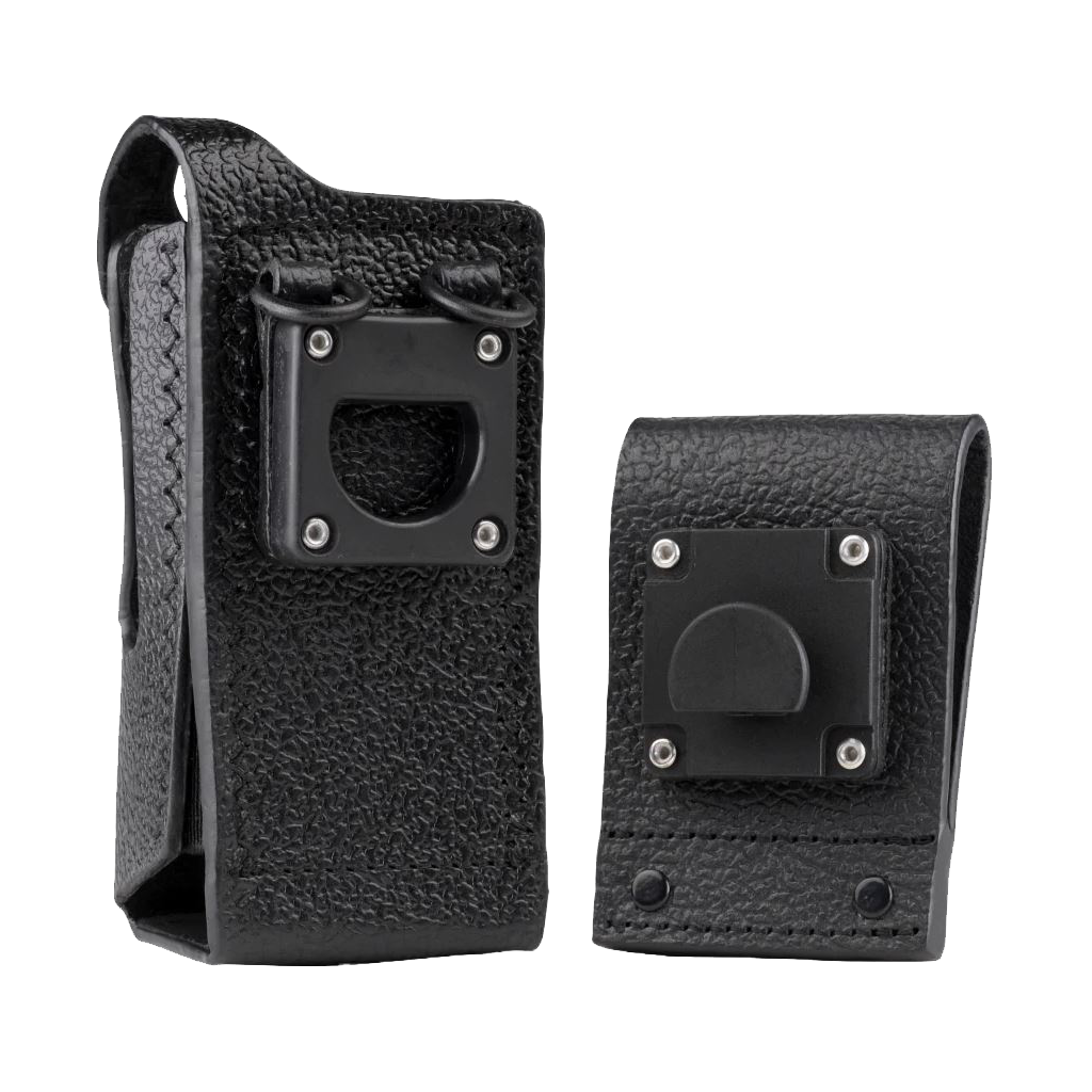 View of case and belt loop attachment for the Motorola Accessory PMLN5868 Hard Leather Carry Case.-Radio Depot