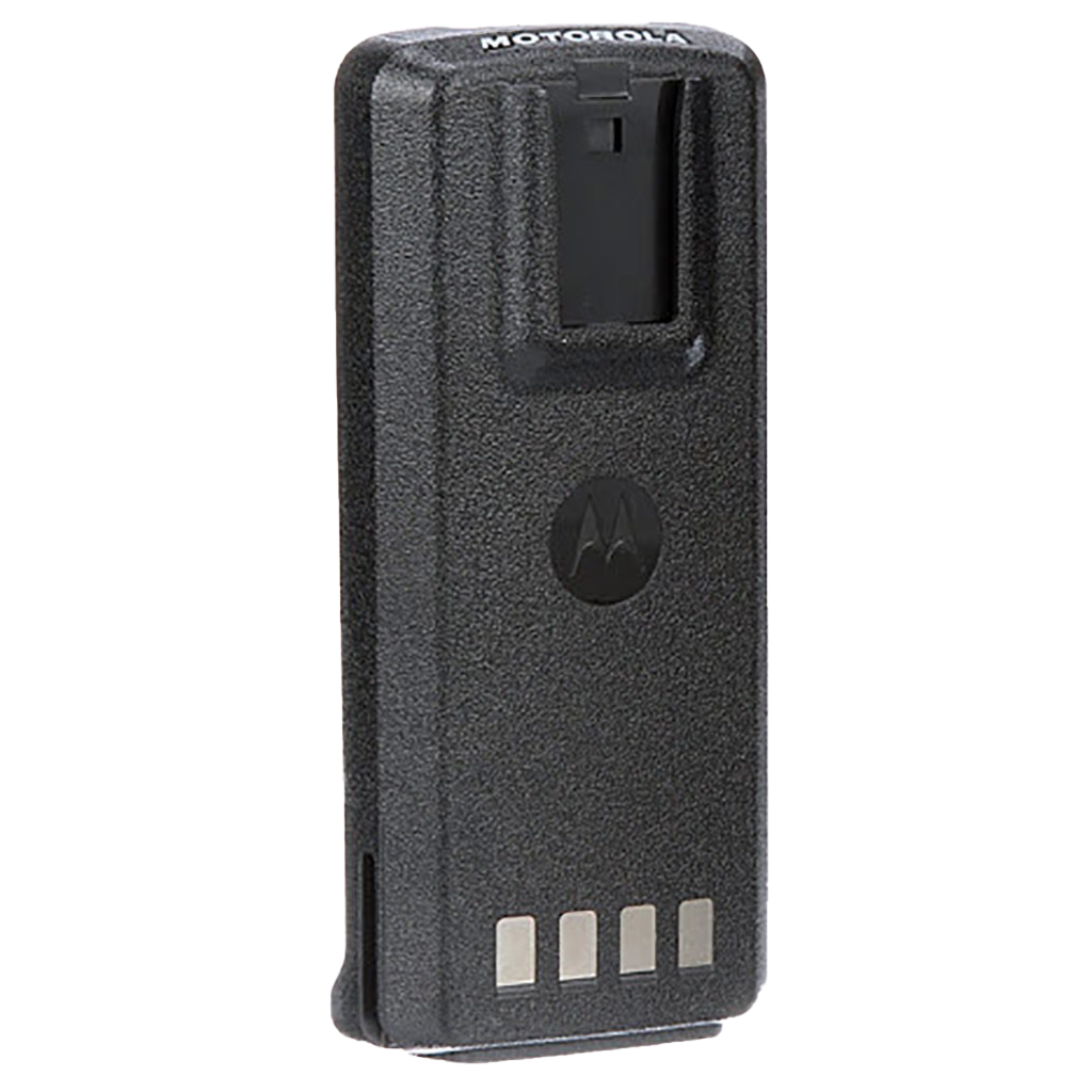 Back view of the Motorola-Accessory-PMNN4476 Li-ion, 1750T Battery for CP185 Series Radios.-Radio Depot