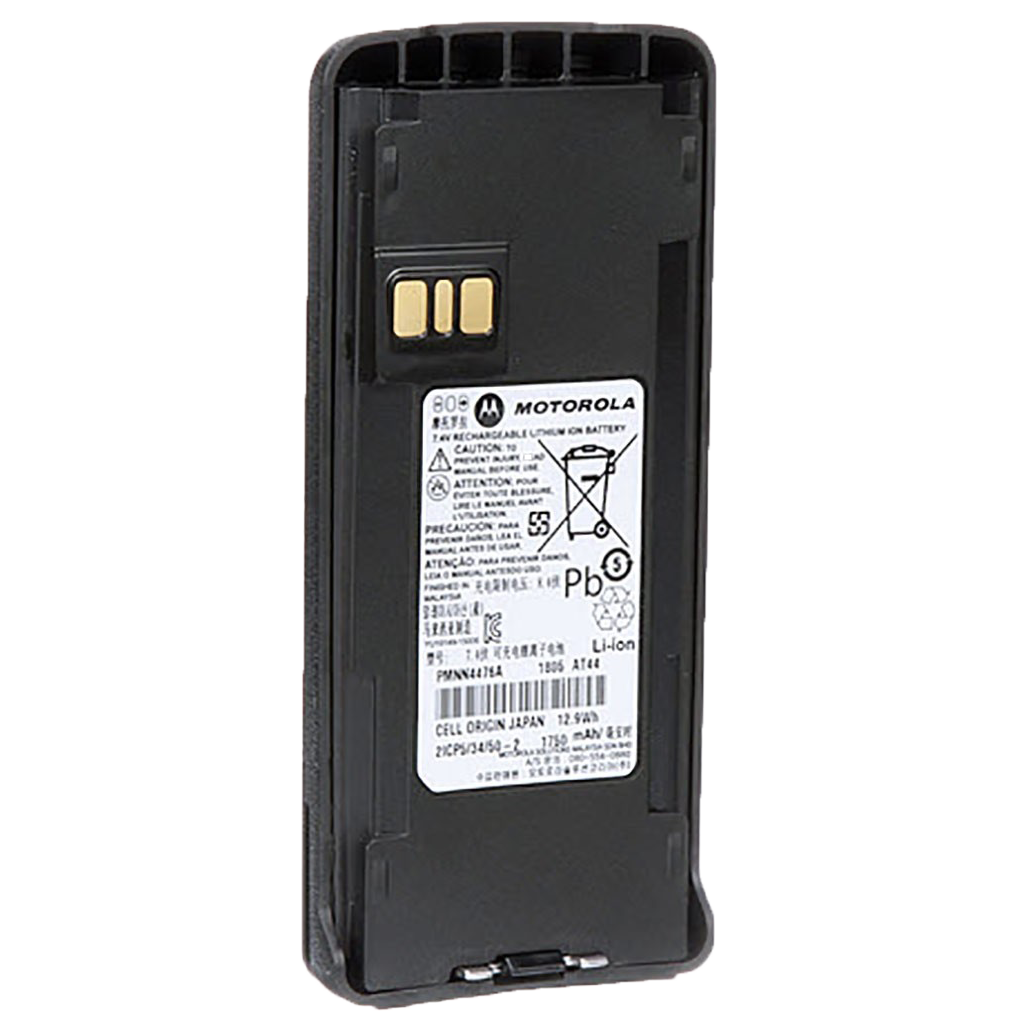 Front view of the Motorola-Accessory-PMNN4476 Li-ion, 1750T Battery for CP185 Series Radios.-Radio Depot