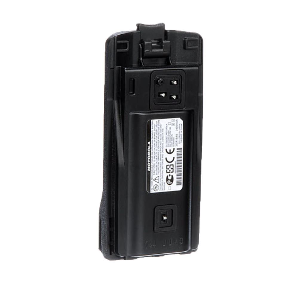 Front view of the Motorola-Accessory-RLN6308 Battery. This is an ultra high capacity Li-ion battery for RDX and CP110 Series Radios including the RDV and RDU Series-Radio Depot