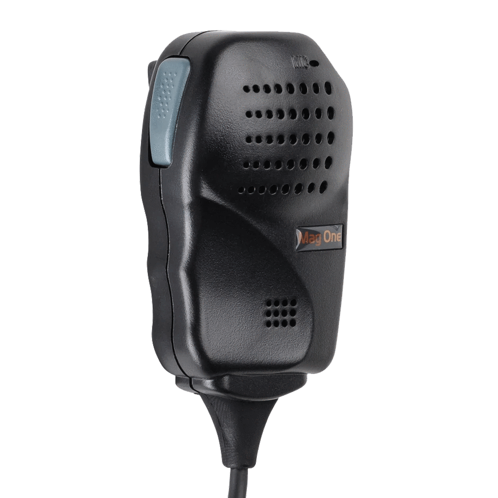 Left side front view of the Motorola PMMN4092 Mag One Remote Speaker Microphone (RSM).