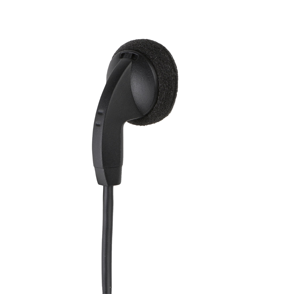 Left side front view of the Motorola AARLN4885 Receive-Only Foam Earbud with 3.5mm plug.