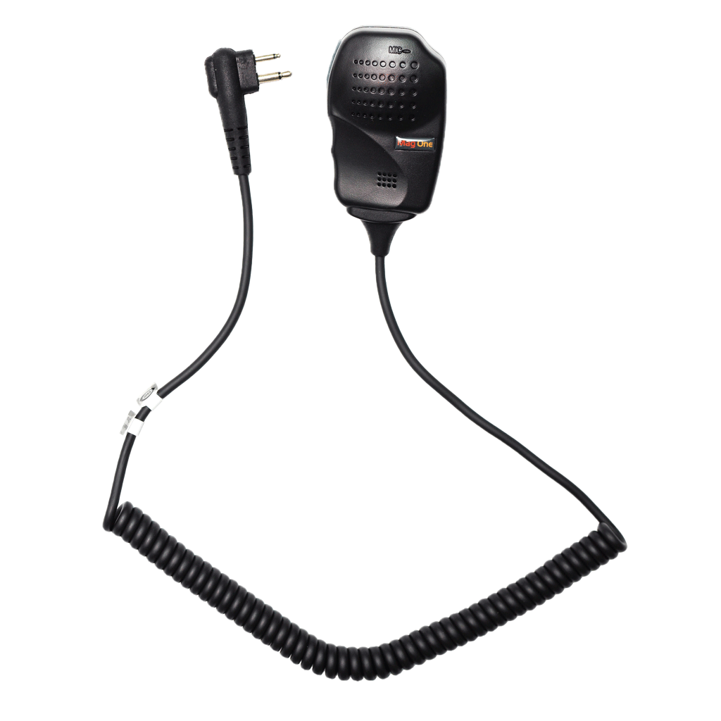 Full kit view of the compact, water-resistant Motorola PMMN4008 Remote Speaker Microphone (RSM).
