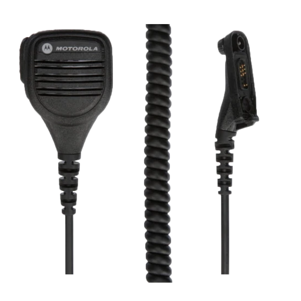 Kit component view of the Motorola PMMN4040 Remote Speaker Microphone (RSM). This unit is submersible with an IP57 rating and is FM / UL Approved.