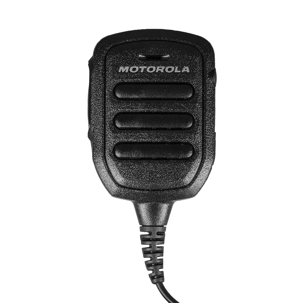 Front view of the Motorola PMMN4125 Remote Speaker Microphone (RSM)