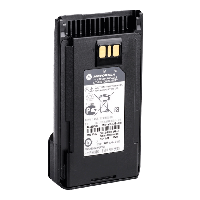 Motorola-Accessory-AAK66X501 Battery-Motorola AAK66X501 Battery, FNB-V134LIIS, 2300 mAh, Li-ion, Intrinsically Safe (IS) Note: For compliance with intrinsically safe requirements, the radio must be ordered from the factory with the intrinsically safe option and subsequent markings in addition to using an intrinsically safe battery. Simply putting an IS battery on a non-IS radio body DOES NOT make the combination IS.-Radio Depot