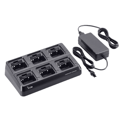 Icom-Accessory-ICOM BC197-02 Six Unit Charger-ICOM BC197-02 Six Unit Charger for radios with the BP264 NiMH battery. Includes AC adapter and cups installed. 100-240V with US plug.-Radio Depot