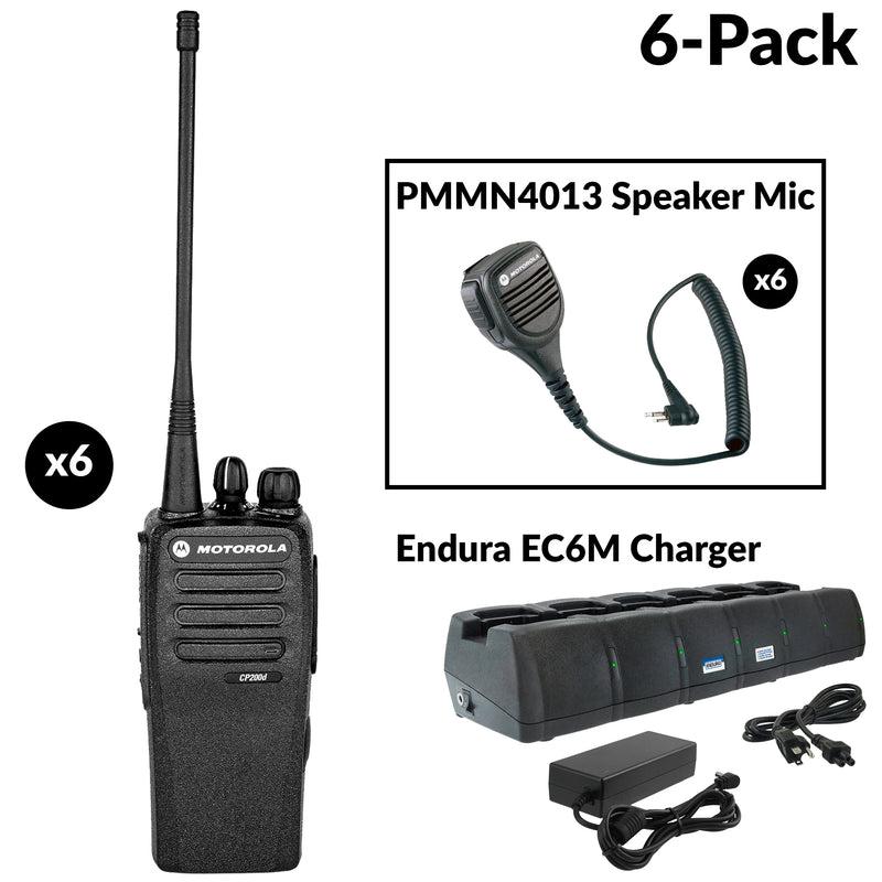 CP200D six radio bundle with 6 bank charger and mics