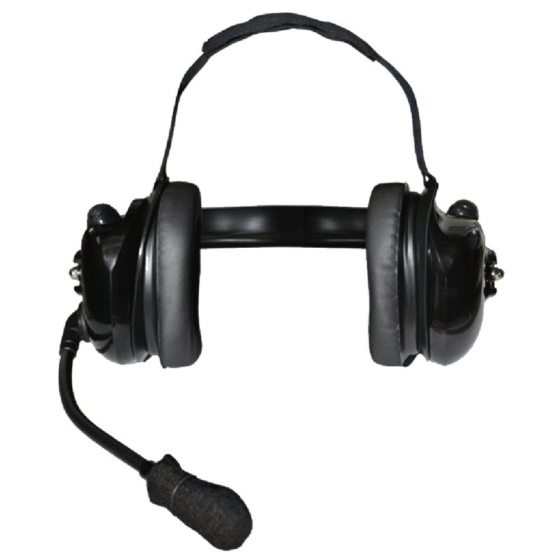 Klein Electronics-Accessory-Titan Dual-Comm Headset-Klein Electronics Titan Dual-Comm High Noise Headset Available in Black Dual Muff, Behind-the-Head design (can be worn with a hardhat), Flex Boom Microphone, Dual Earshell PTTs for control of two separate devices, Hear each device on one side of headset.Note: Requires a K-Cord Radio Cord for Proper Operation (2 required if used with 2 devices)-Radio Depot