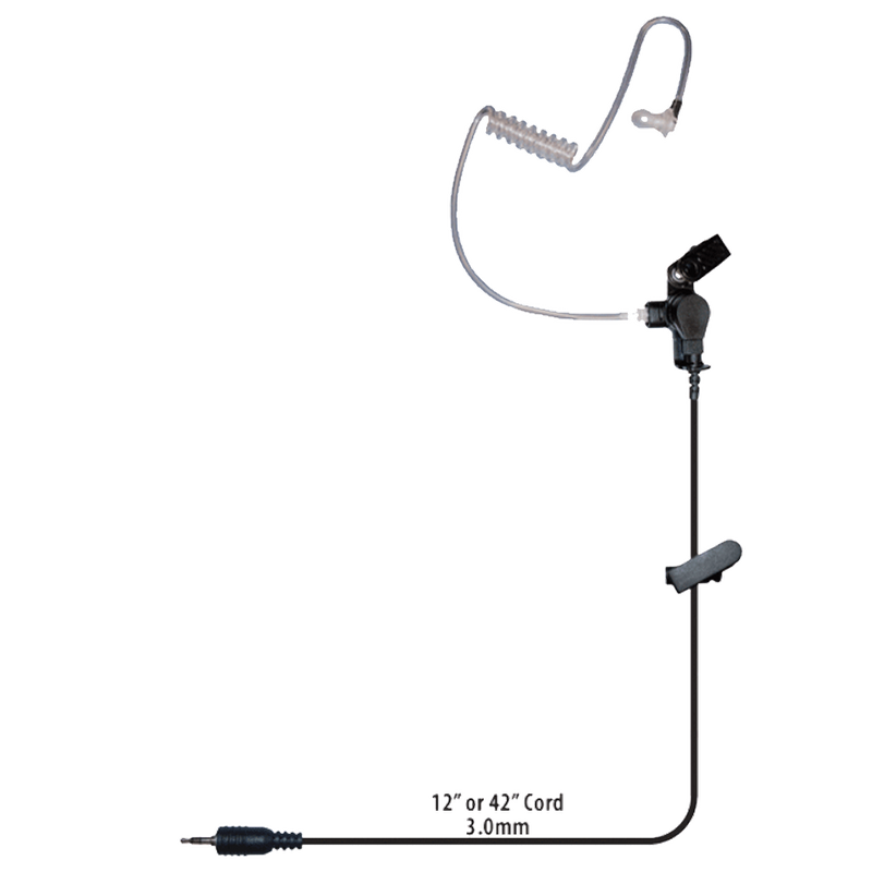 Klein Electronics-Accessory-Shadow Earpiece-Klein Electronics Shadow 3.5mm Listen-Only Earpiece w/Clothing Clip and Acoustic Tube-Radio Depot