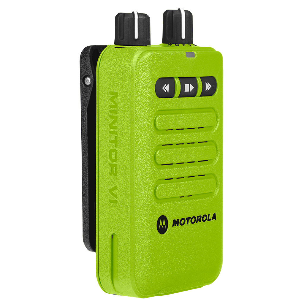 Motorola-Pager-Minitor VI Pager (Green)-Motorola Minitor VI Features Frequency Range: VHF (143-174 MHz) Transmission Type: Two-Tone Available Channels: 1 or 5 Standard Package Includes Battery: PMNN4451 Charger: RLN6505 Belt Clip: RLN6509 Warranty: 2 Year Manufacturer's Minitor VI Downloads Spec Sheet User Guide CPS v1.07 (.zip file) CPS v1.09 (.zip file)-Radio Depot