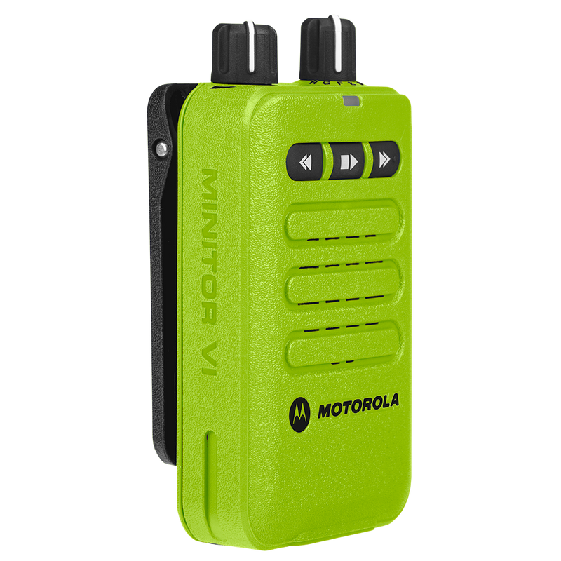Motorola-Pager-Minitor VI Pager (Green)-Motorola Minitor VI Features Frequency Range: VHF (143-174 MHz) Transmission Type: Two-Tone Available Channels: 1 or 5 Standard Package Includes Battery: PMNN4451 Charger: RLN6505 Belt Clip: RLN6509 Warranty: 2 Year Manufacturer's Minitor VI Downloads Spec Sheet User Guide CPS v1.07 (.zip file) CPS v1.09 (.zip file)-Radio Depot