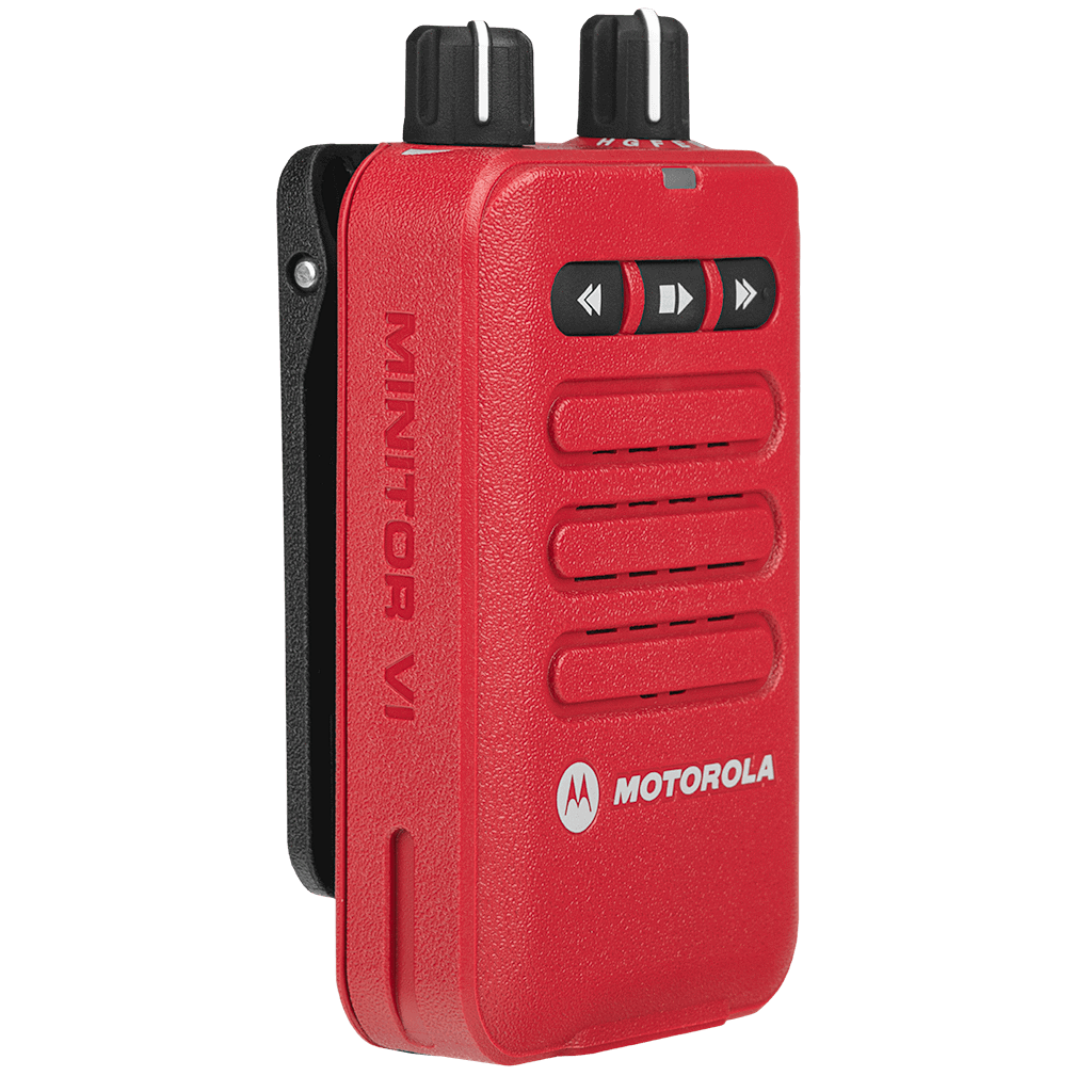 Motorola-Pager-Minitor VI Pager (Red)-Motorola Minitor VI Features Frequency Range: VHF (143-174 MHz) Transmission Type: Two-Tone Available Channels: 1 or 5 Standard Package Includes Battery: PMNN4451 Charger: RLN6505 Belt Clip: RLN6509 Warranty: 2 Year Manufacturer's Minitor VI Downloads Spec Sheet User Guide CPS v1.07 (.zip file) CPS v1.09 (.zip file)-Radio Depot