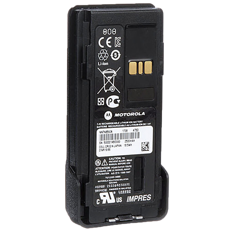 Front view of the Motorola-Accessory-NNTN8560 IMPRES Li-ion Battery, 2500 mAh, Intrinsically Safe, IP57. Fits APX1000, APX3000 and APX4000 radios.-Radio Depot