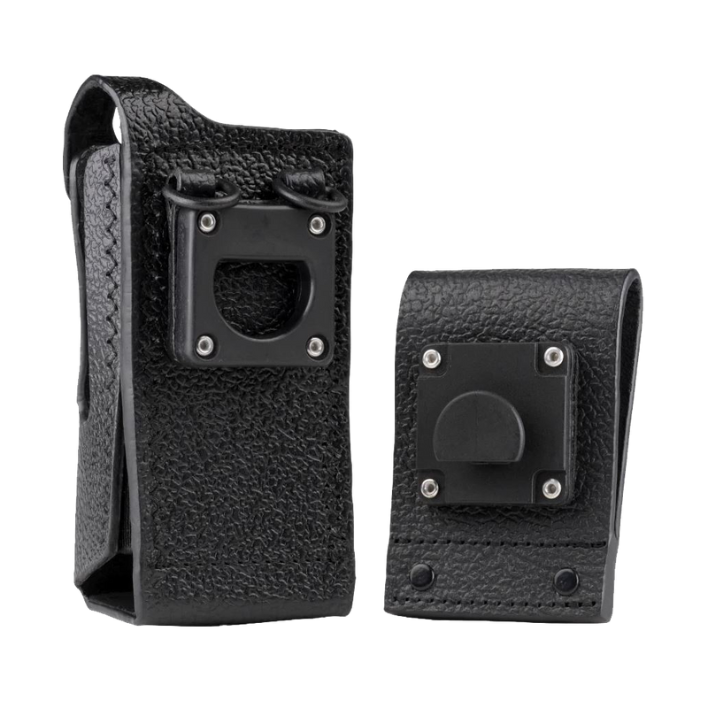 View of case and belt loop attachment for the Motorola Accessory PMLN5868 Hard Leather Carry Case.-Radio Depot