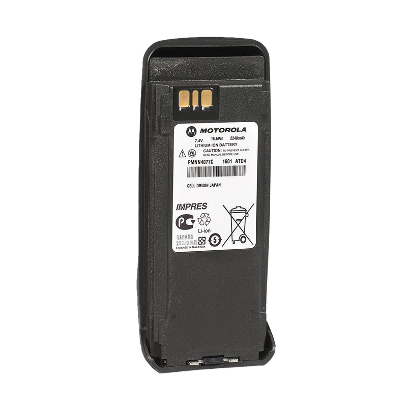 Front view of the Motorola-Accessory-PMNN4077 2,200 mAH Li-ion Battery. Compatible with Motorola XPR 6000 Series Radios.-Radio Depot