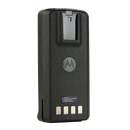 Back view of the Motorola-Accessory-PMNN4080 Li-ion, 2150 mAh High Capacity 7.4V Battery for CP185 Series Radios.