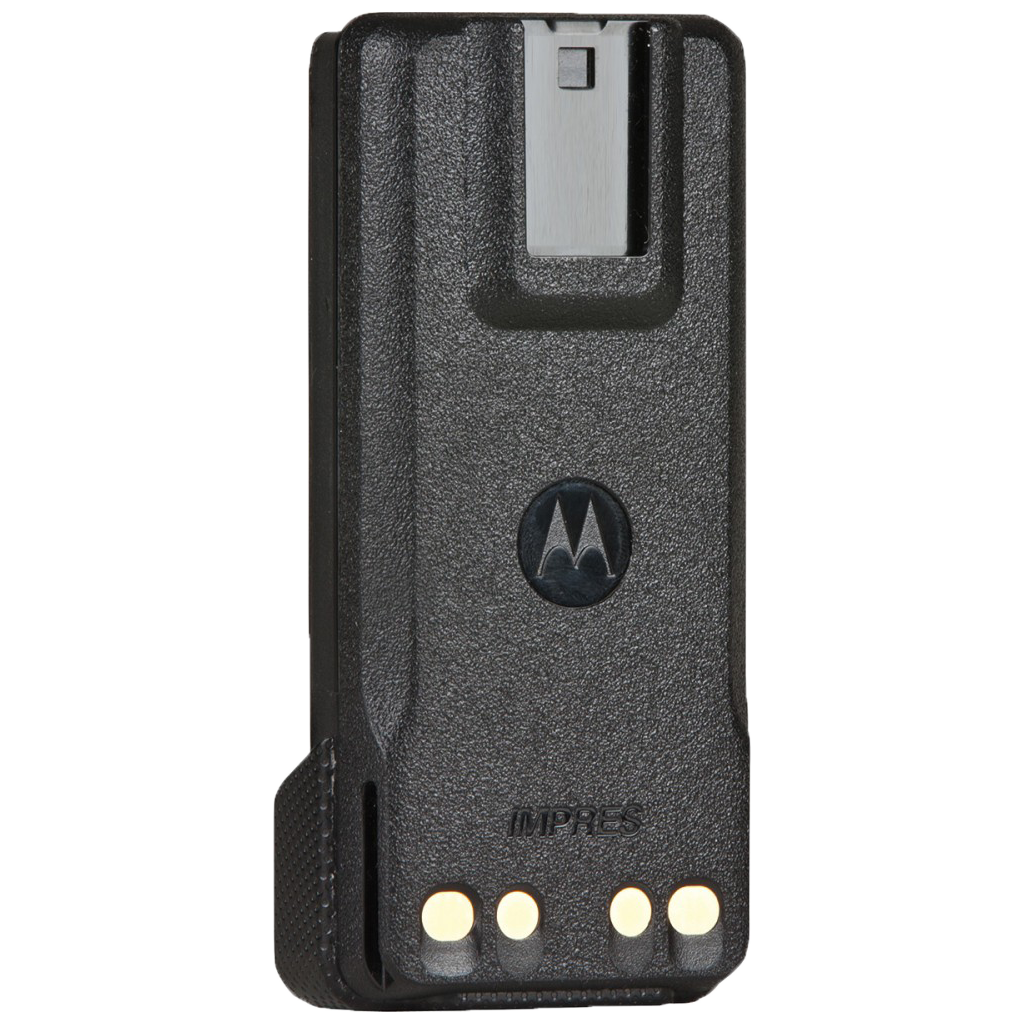 Back view of the Motorola-Accessory-PMNN4448 IMPRES High-Capacity Li-ion Battery, 2800 mAh, IP67. Fits APX900, APX1000, APX3000, APX4000, XPR3300e, XPR3500e, XPR7350e and XPR7550e series radios.-Radio Depot
