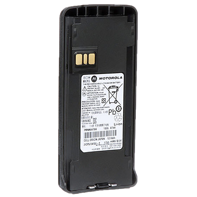 Front view of the Motorola-Accessory-PMNN4476 Li-ion, 1750T Battery for CP185 Series Radios.-Radio Depot