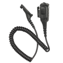 Left side full kit view of the noise cancelling, IP57 rated, and UL approved Motorola NNTN8382 Remote Speaker Microphone (RSM).