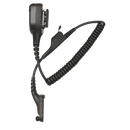 Full kit view from right of the Motorola NNTN8383 Remote Speaker Microphone (RSM) with threaded 3.5mm audio jack. 