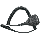 Full kit view of the Motorola PMMN4075 Compact Remote Speaker Microphone (RSM). This unit is submersible with an IP57 rating and is UL Approved (intrinsically safe).