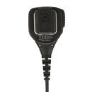 Back view of the Motorola PMMN4076 Compact Remote Speaker Microphone (RSM). This unit features a 3.5mm audio jack and is UL Approved (intrinsically safe).