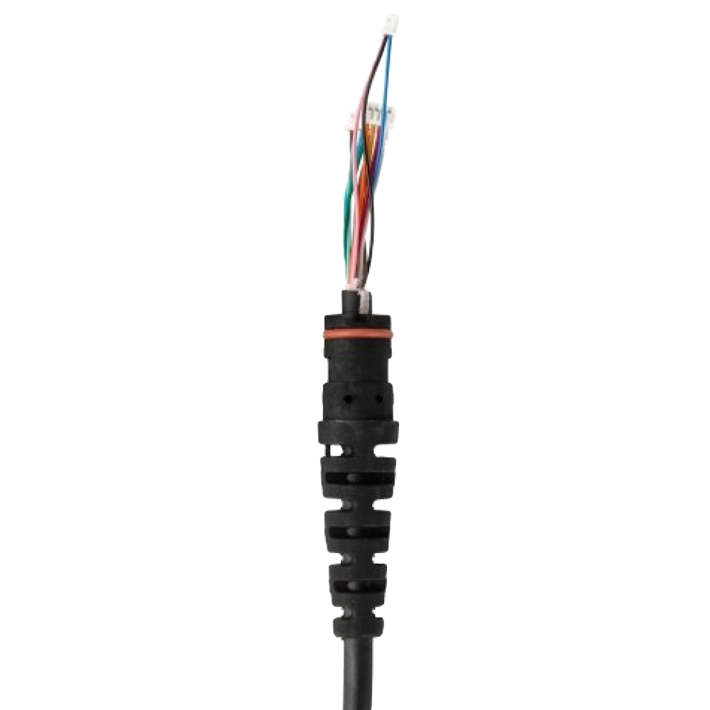 Wire connectors view of the Motorola RLN6075 Replacement Coil Cord Kit. This unit operates as a replacement coil cord for Motorola Remote Speaker Microphones (PMMN4025, PMMN4046, and PMMN4050).