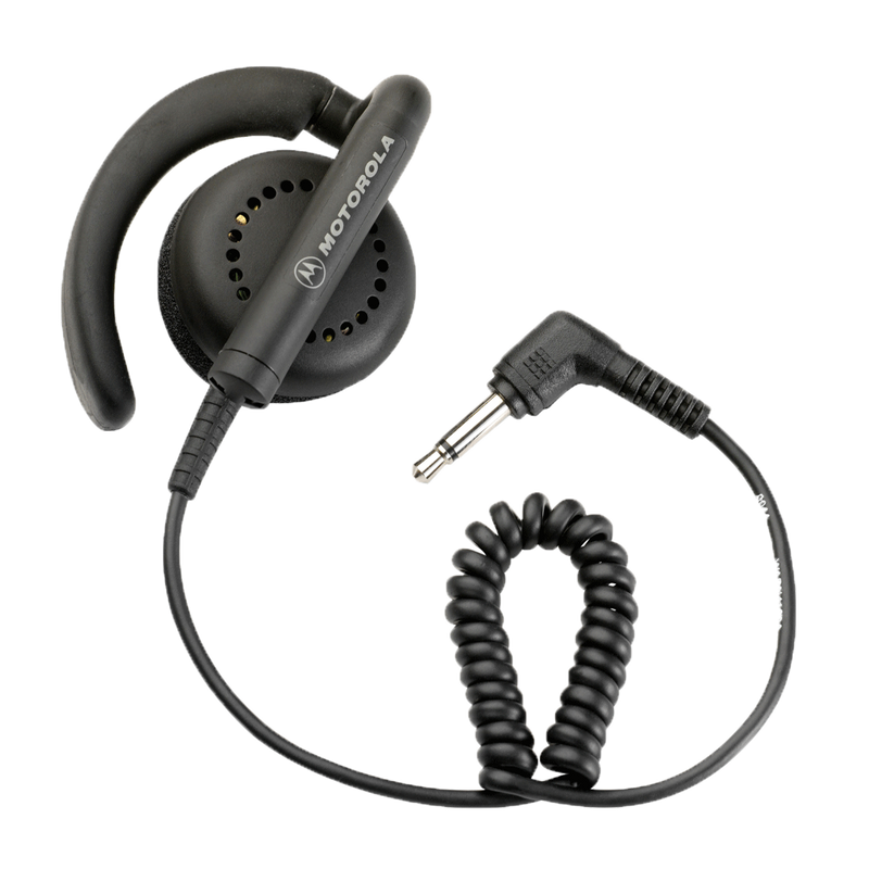 Full kit view of the Motorola WADN4190 Receive Only Flexible Earpiece with 3.5mm plug.